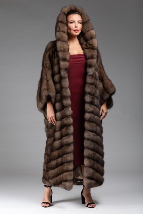 Классическая шуба из меха соболя oversize S37