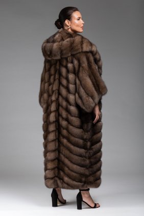 Классическая шуба из меха соболя oversize S37