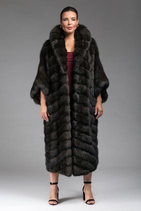 Роскошная шуба из меха соболя oversize S42