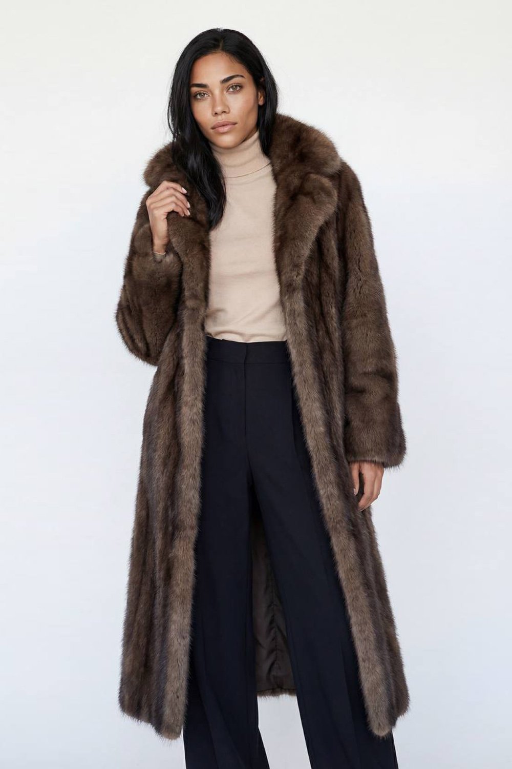 Элегантная шуба из меха соболя RD51