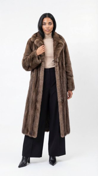 Элегантная шуба из меха соболя RD51